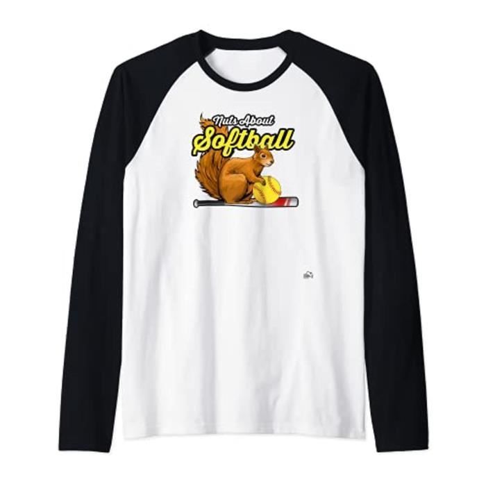 Kit Baseball XYIWV Nuts About Softball Squirrel Softball Team Raglan T