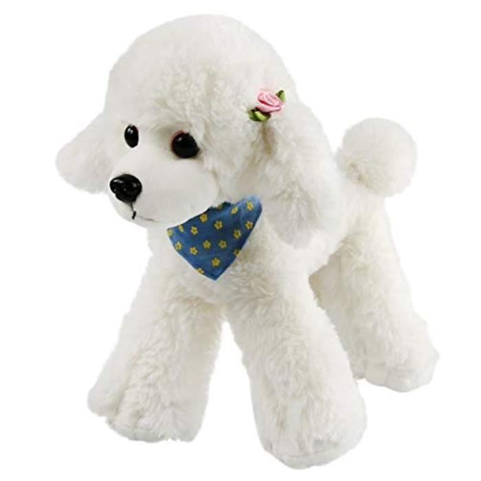 Peluche ETE3C R?�aliste en peluche caniche adorable chiot chien doux en peluche jouets No?�l 