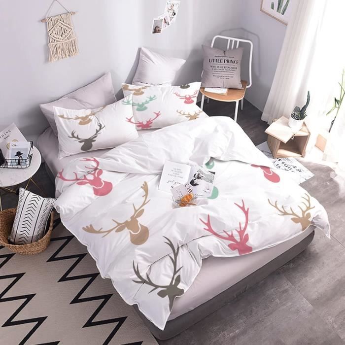 Microfibre Douce Lavable ZyxMehtic Housse De Couette 160x200 Tour, Parure De Lit 2 Décoration Chambre Thème Ciel