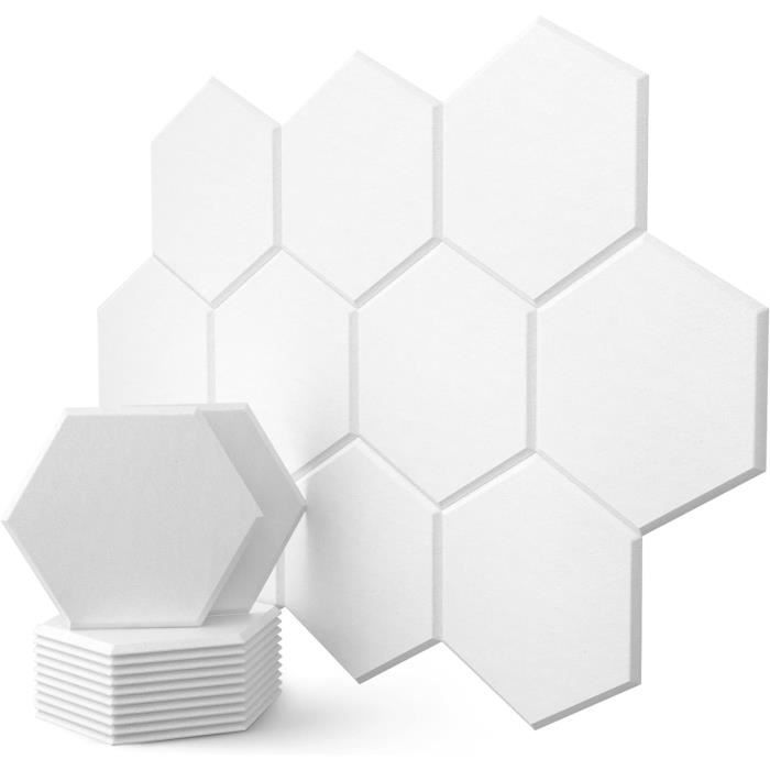 Panneaux Acoustiques Hexagonaux (lot De 2) - Feutre Recyclé/MDF, 1m² - Isolation Phonique & Déco Murale - 9
