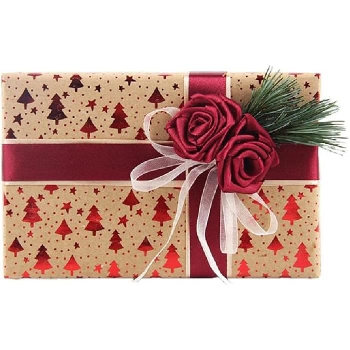 Lot De 4 Feuilles De Papier De Soie Pour Emballage Cadeaux De Noël - 500 X 750 Mm - Qualité Luxe - Pour Loisirs Créatifs