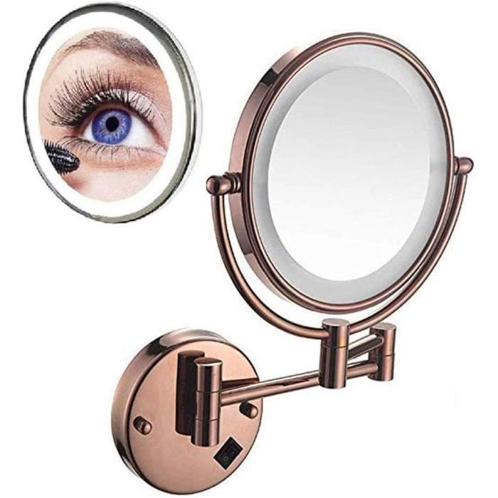 Miroir De Maquillage Mural à Ventouse - Ajustable - Sans Perçage - Pour Salle De Bain Ou Coiffeuse - Installation Facile - 4