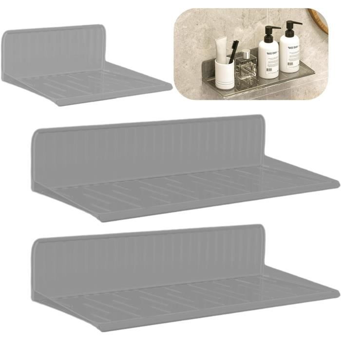 Forbena Lot De 3 étagères Flottantes Grises Pour Décoration Murale