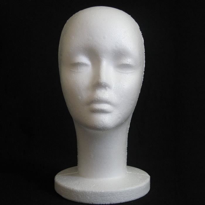 Mannequin femme avec visage et cheveux moulés, blanc mat, fibre de verre main image 1