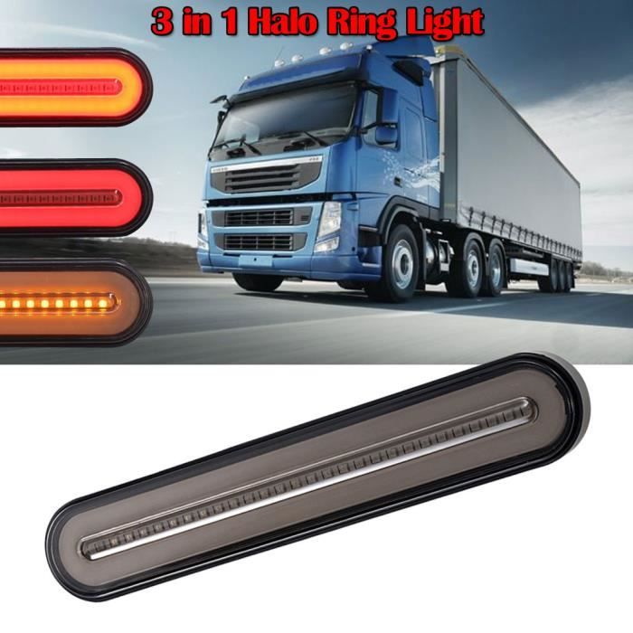 Barre Lumineuse de Remorque Rouge 3 Lumière 9 LED étanche Marqueur D/'Identification de Dégagement Signaux de Parc Arrêter L/'Identification de Frein de Virage Arrière pour Camion Bateau