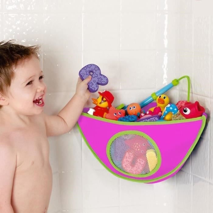 Bébé Mesh bain à jouets pour enfants Extra Large Mesh net sac de rangement Holder Organisateur avec deux lourds Ventouse 
