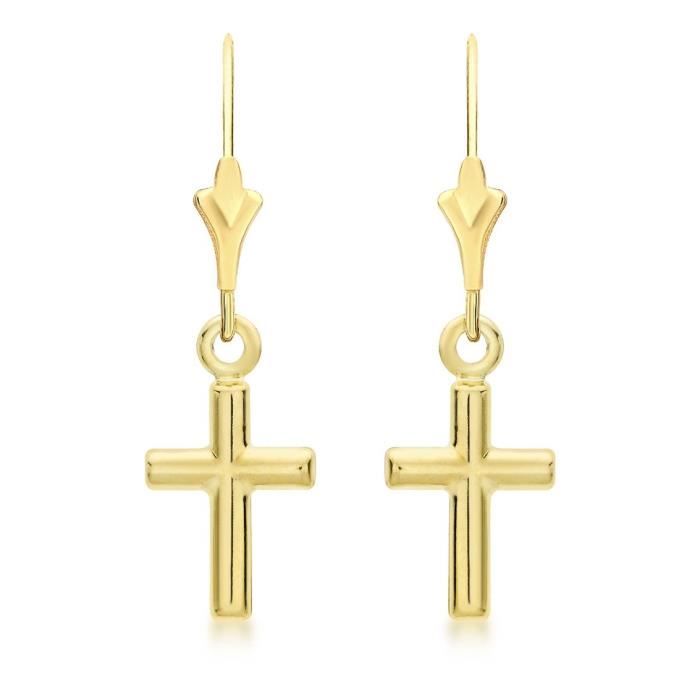 Set De 3 Paires De Boucles D'oreilles Femmes - Cercle Et Croix Dorées | Neuf Avec étiquettes