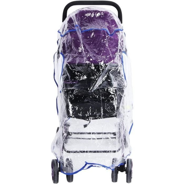 Playshoes Housse De Pluie Universelle Pour Poussette Duo / Tandem – Transparent, Imperméable Et Aérée