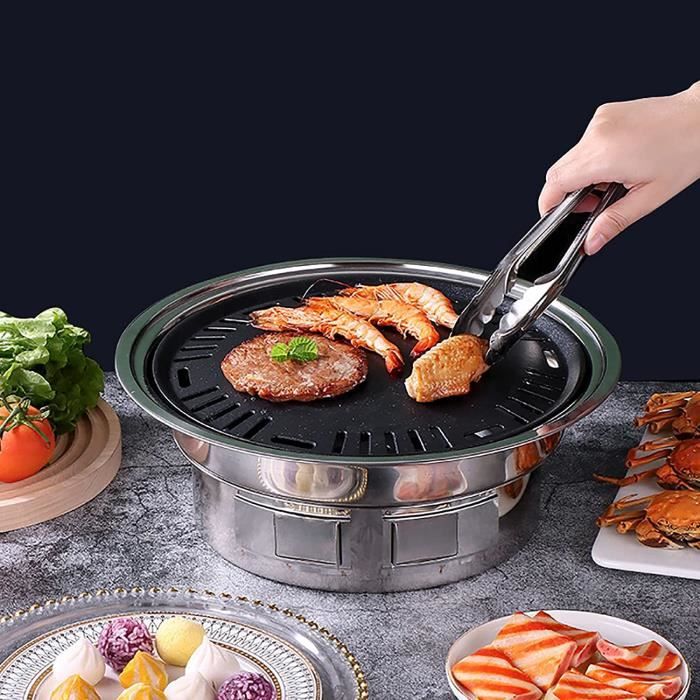 Barbecue Portable Charbon Noir 18x10 Pouces - Petit Grill Camping Acier Inox - Master Cook