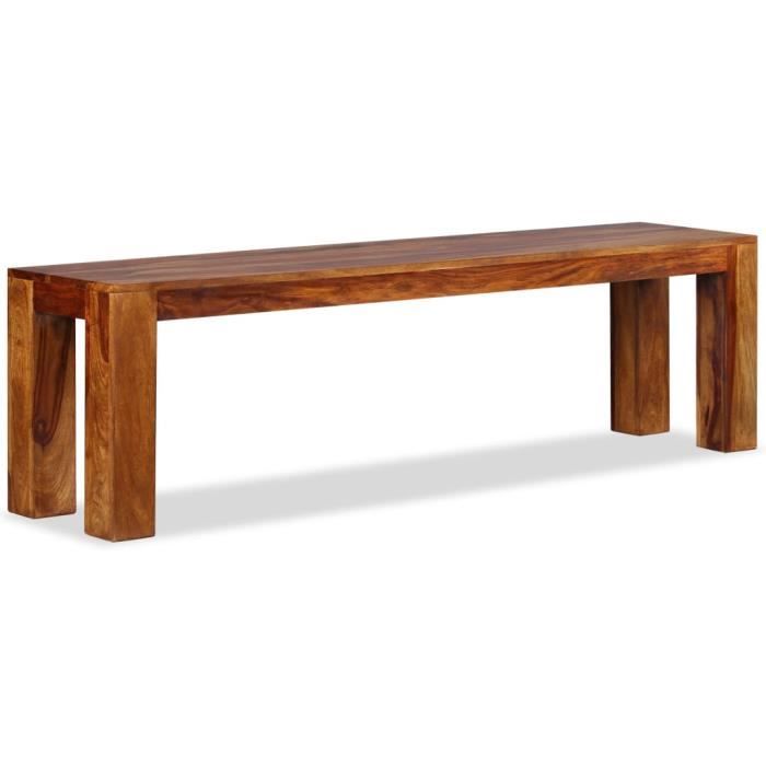 banc en bois de sesham massif - pop - market - 160 x 35 x 45 cm - marron