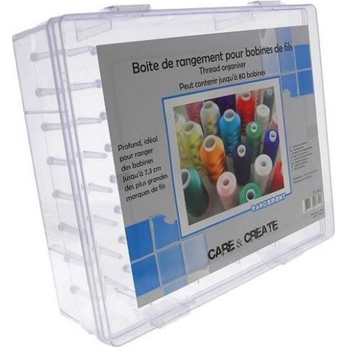 Boite De Rangement 80 Bobines Fils A Coudre Mercerie Organisateur