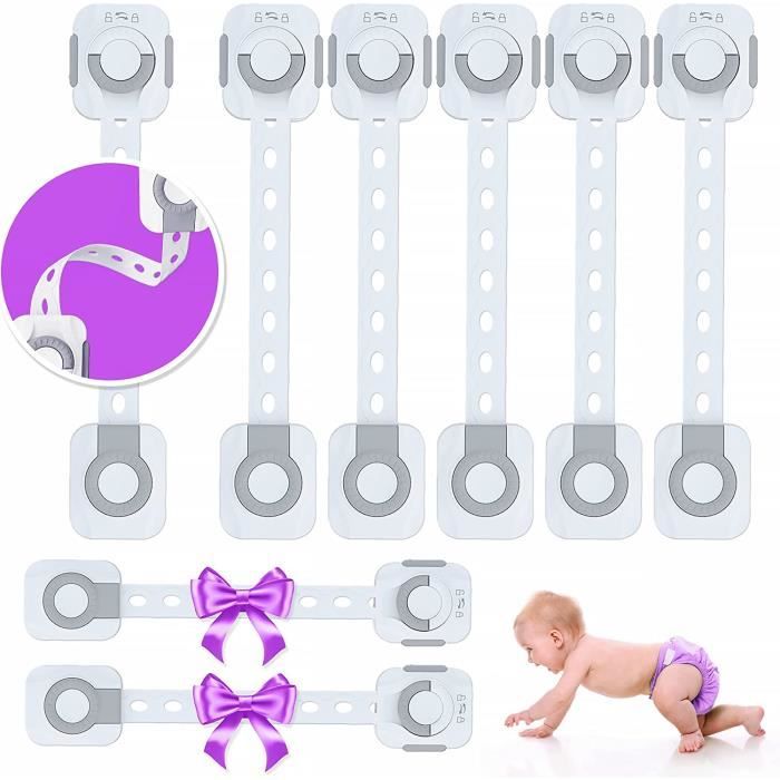 Sécurité BéBé Verrouillage Placard,Bloque Porte,Lot de 8 Loquets