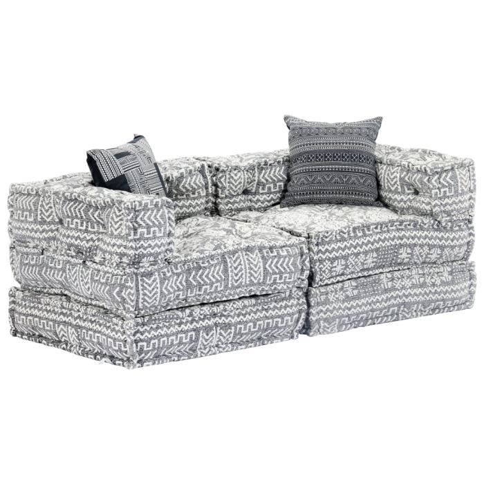 canape lit canape convertible canape d angle confortable contemporain modulaire a 2 places gris clair tissu achat vente canape sofa divan cdiscount