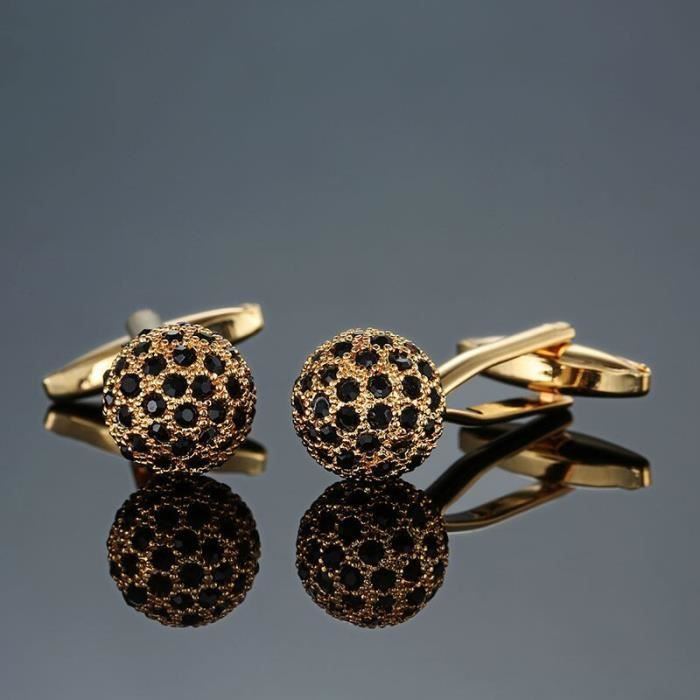 Paire De Boutons De Manchette Noirs - Acier Inoxydable - Idéal Cadeau Mariage - Neufs