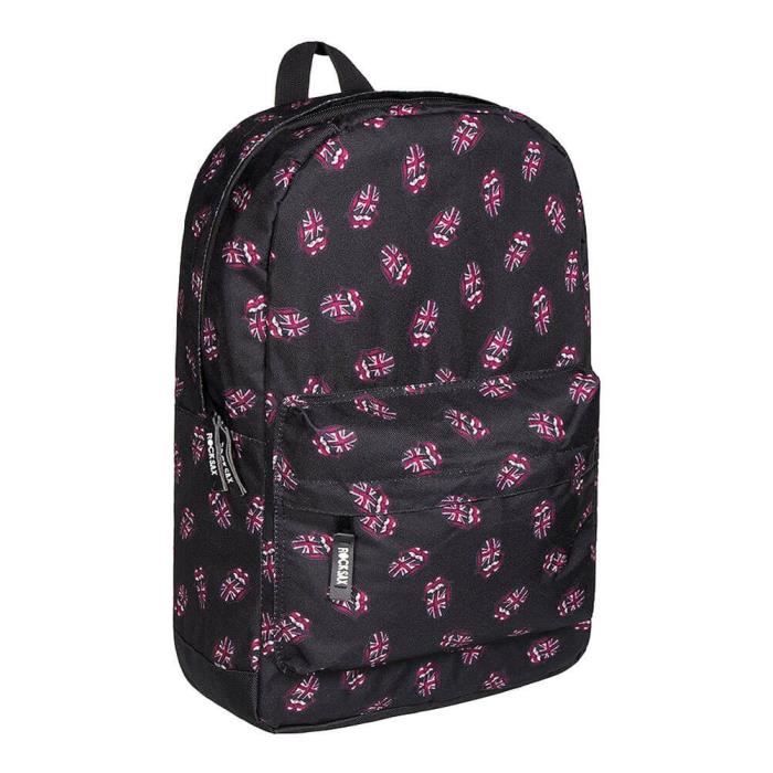 Noir Rocksax X LA Langue Rolling Stones Sac à dos 