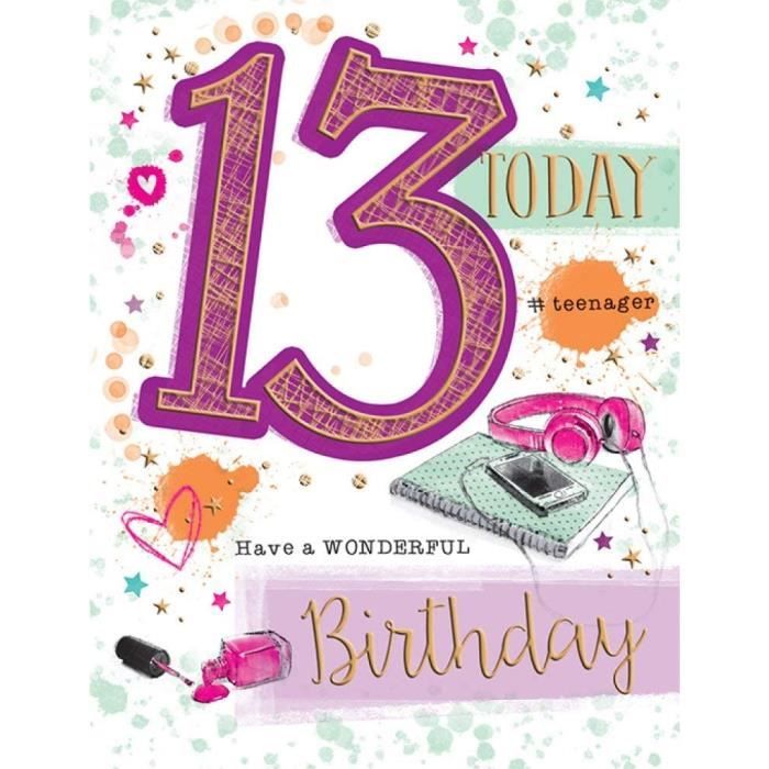 Piccadilly Greetings Carte D Anniversaire Traditionnelle Pour Juvenile 13 Ans F 3 X 15 2 Cm714 Cdiscount Beaux Arts Et Loisirs Creatifs