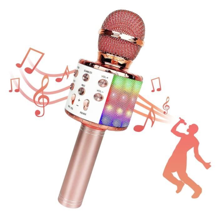 Micro pour enfant de karaoké Bluetooth pour téléphone avec lumière