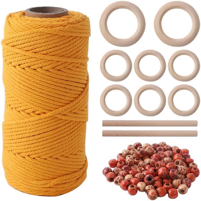 G2PLUS 300M Fil Macramé 2mm Macrame Corde Blanc Ficelle De Coton