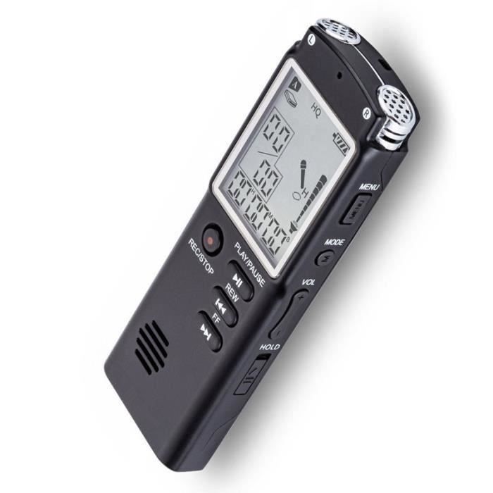 Enregistreur Vocal Numérique 16 Go Activation Vocale – Dictaphone Haute Qualité Anti-Bruit Pour Cours, Réunions, Interviews