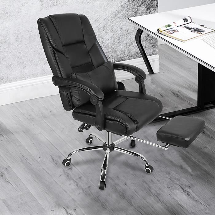 Ultra Confortable Fauteuil De Bureau Chaise Pour Ordinateur Avec Repos Pieds Pliable Dossier Chaise Pivotant Design Ergonomique Noir Achat Vente Chaise De Bureau Soldes Sur Cdiscount Des Le 20 Janvier Cdiscount