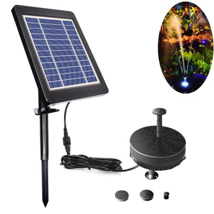 100cm Led Fontaine Exterieur Solaire Cascade Jardin Flottante Pompe A Eau Solaire Pour Bassin Cascade Panneau Solaire 37v 1800mah