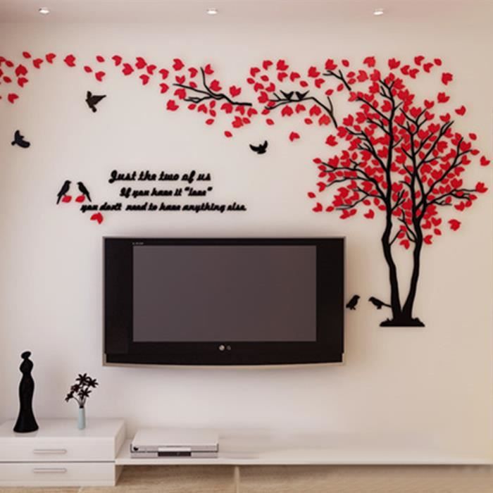1mx2m 3d Sticker Mural Sticker Muraux Amovibles Stickers Muraux Salon Grande Taille Stickers Muraux Chambre Adulte Rouge Droit Achat Vente Stickers Soldes Sur Cdiscount Des Le 20 Janvier Cdiscount