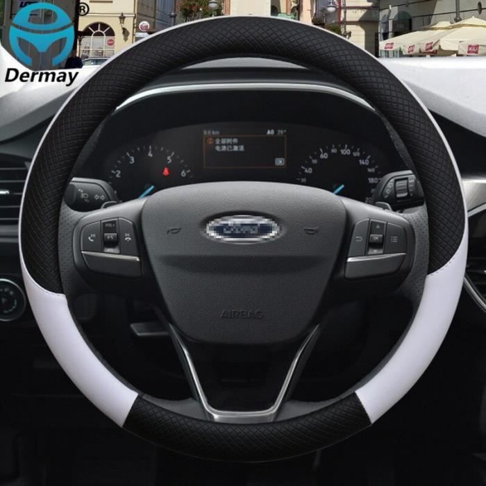 Couverture de volant de voiture, autocollant décoratif, accessoires de  style, pour Ford Fiesta MK7 2009-2017 Ecosport [03B93A7] - Cdiscount Auto