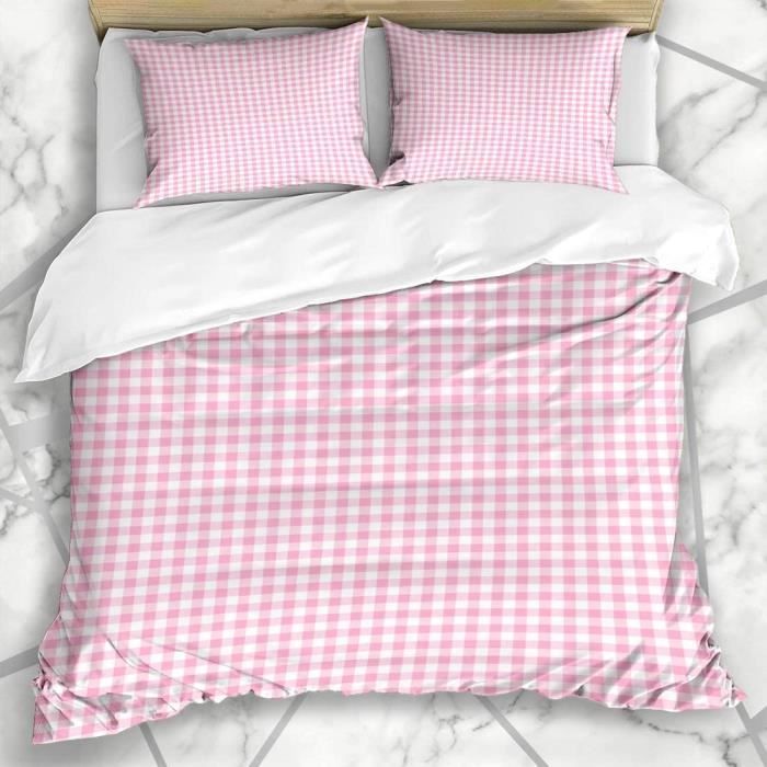 Parure De Lit WONGS 220x240cm Microfibre - Fleurs Patchwork Rose