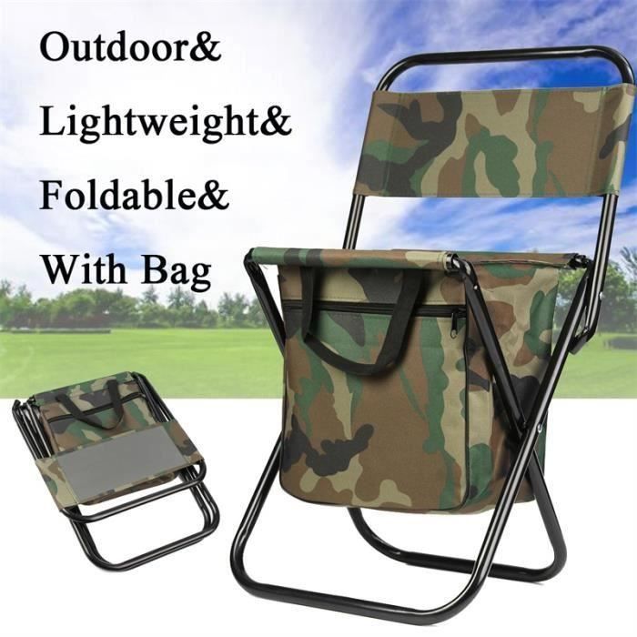 Camouflage Chaise Pliante Peche Fauteuil Tabouret Leger Sac