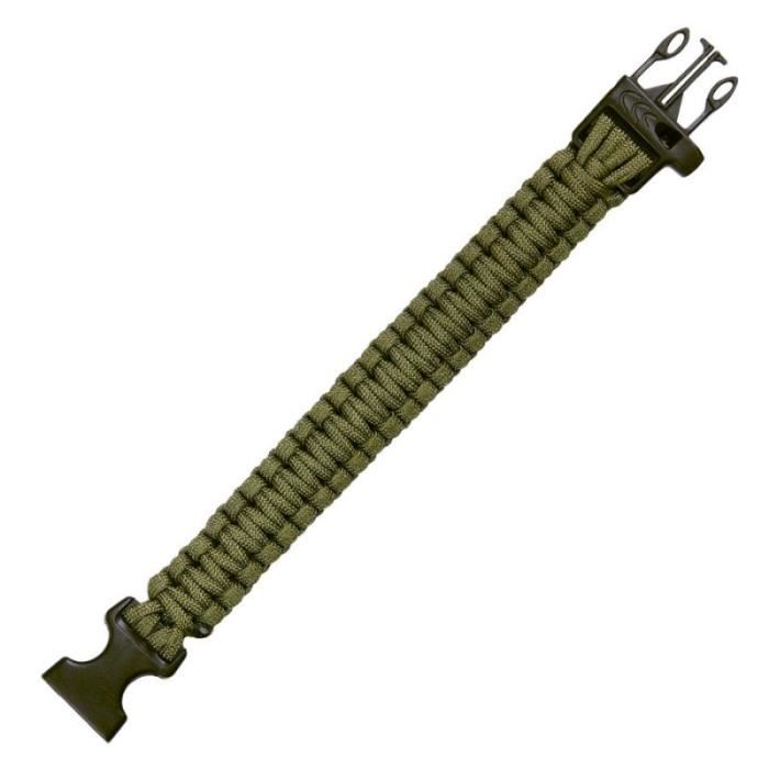 Paracord Bracelet avec Boussole intégré et pipe olive ou noir Survival