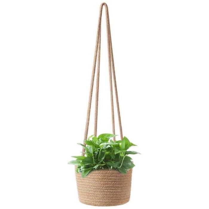 Support Suspendu Pour Pot De Fleurs - Anneau Métal 30x30cm Avec Base En Bois, Style Bohème (couleur Or/noir)