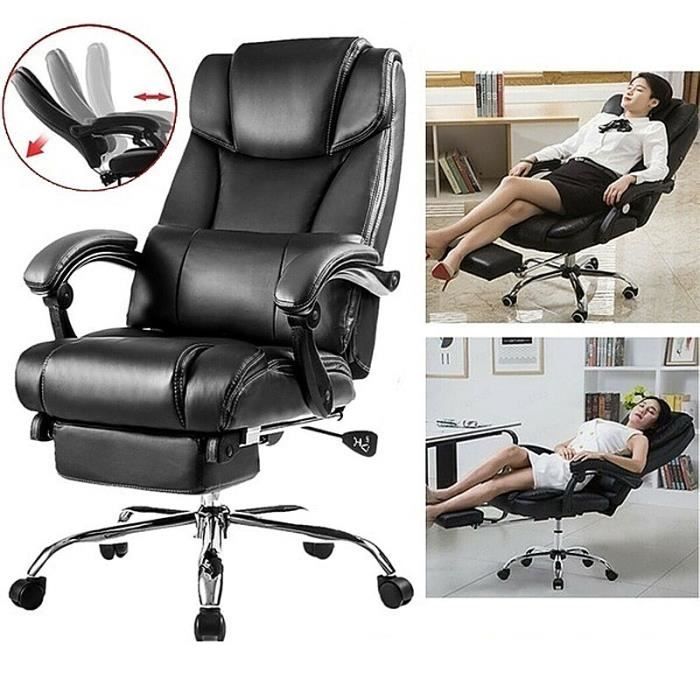Chaise de bureau de luxe-pédale pliable-avec oreiller lombaire
