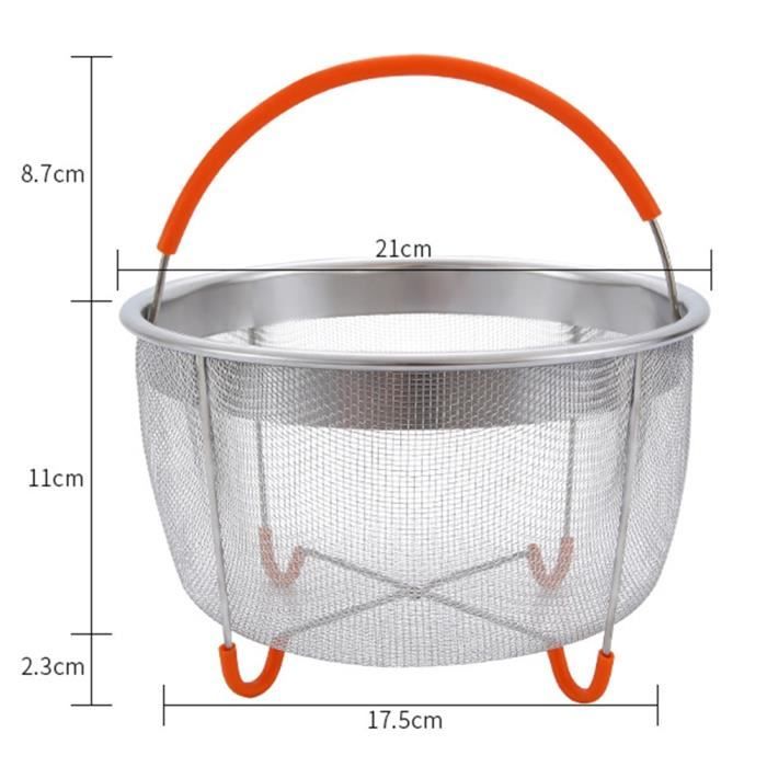 Panier Vapeur en Acier Inoxydable Accessoires pour Pot Instantané pour Aliments et Légumes, Panier Vapeur Extensible Premium pour s'Adapter à Divers Pots de Tailles Moyennes