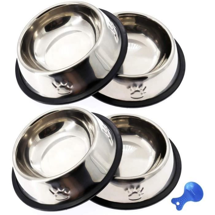Gamelle Chat Inox Antiderapant 4 Pieces Bol Pour Chat En Acier Inoxydable Avec 1 Pieces Cuillere A Nourriture Pour Chat Chaton En Cdiscount
