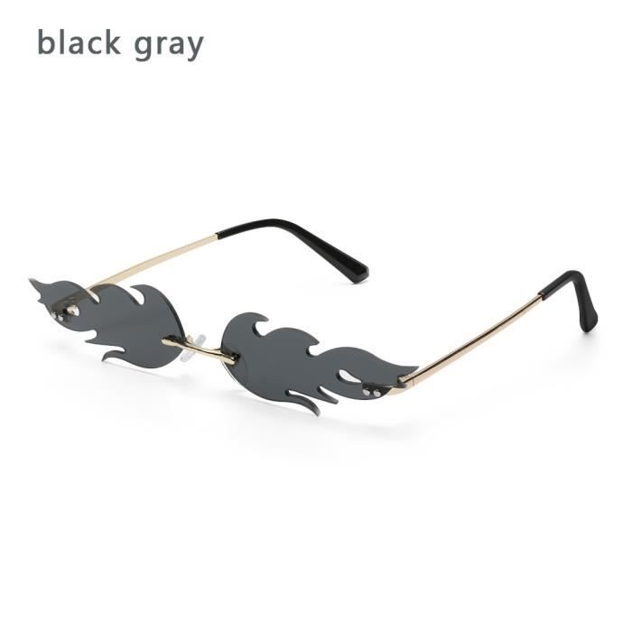 Lunettes De Soleil Flammes Sans Monture – Dégradé Orange-rouge Et Bleu-vert – Léger 19g – Pour Fêtes Et Cosplay