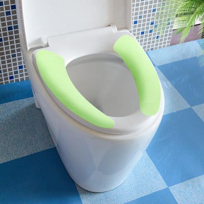 Abattant Wc Tapis de siege coussin de toilette 1 paire nouveau tapis de toilette chaud lavable et collant pour Type Vert clair Cdiscount Bricolage