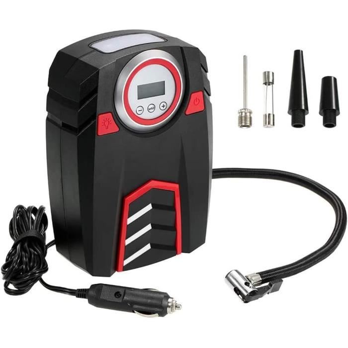 Compresseur D'Air Voiture 260 PSI - 12V 80W - Portable Pour Pneus, Ballons, Jouets - Compact Et Facile à Utiliser - 4
