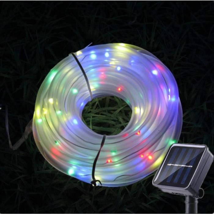 Guirlande Lumineuse Solaire 12m, 100 LED, étanche IP65 - Pour Jardin, Arbre, Fête, Mariage, Bleue - 6