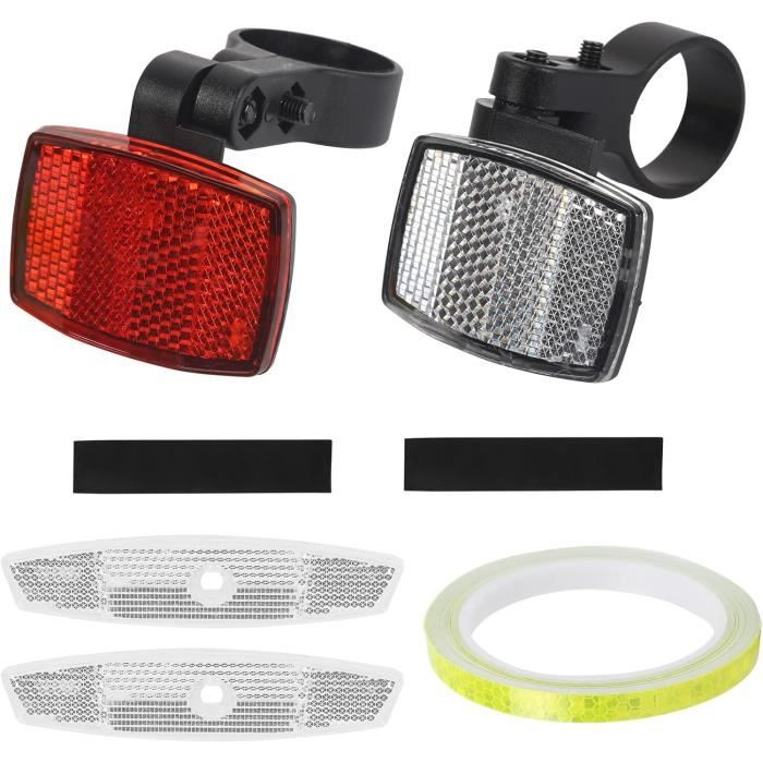 Lot De 3 Réflecteurs Vélo – 2 Arrière (rouge), 1 Avant (blanc) – Occasion
