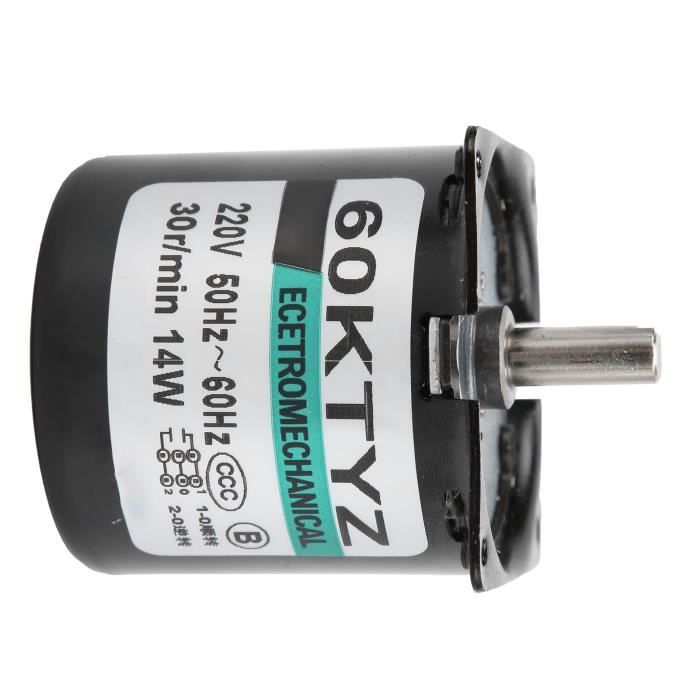 Moteur Synchrone 50KTYZ AC 220V - Micro Moteur à Engrenages 50mm, 6-10W, Arbre Excentrique 7mm, 30 Rpm