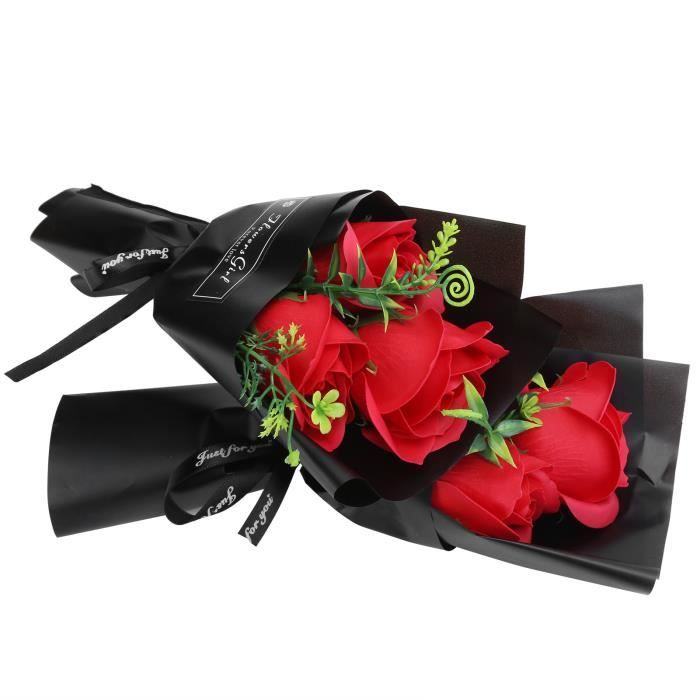 Cikonielf Fleur De Savon Bouquet De Fleurs De Savon Artificiel Faux Bouquet De Roses Pour Anniversaire Cadeau De Mariage De La Cdiscount Maison