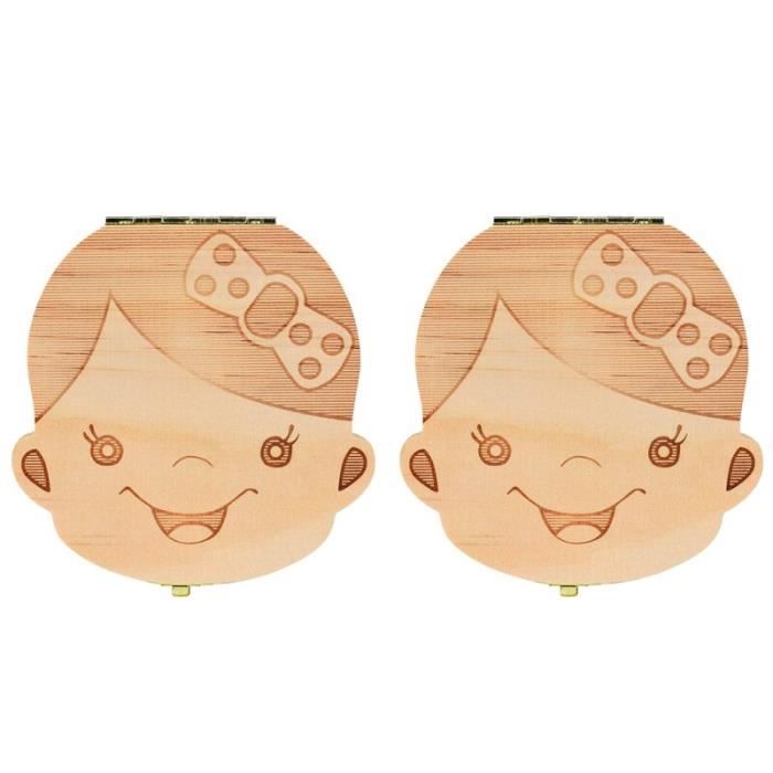 Aolso Boîte Souvenirs Dents De Bébé Avec Sac Fée Dentaire - Coffret Bois Enfant