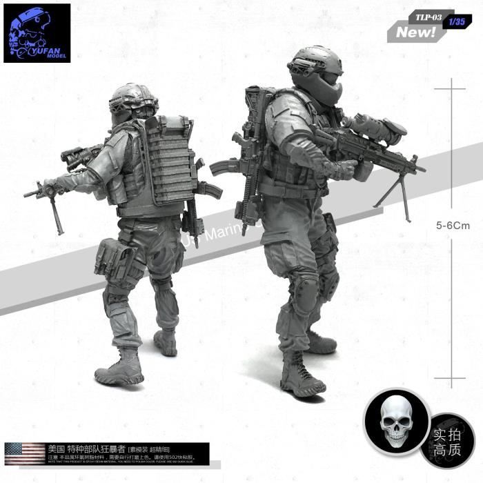 1:35 lot 2 figurines en résine soldat moderne non peinte 1:35 lot 2 figurines en résine soldat moderne non peinte