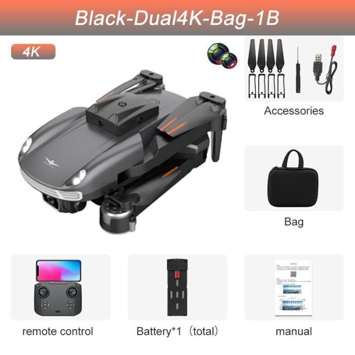 Drone K10 Max 4K HD – 3 Caméras FPV WiFi – Évitement Obstacles – Neuf