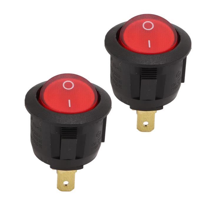 Interrupteur Mini Bateau Blanc - ON/OFF - 2 Pièces - Uxcell - Neuf Sous Blister