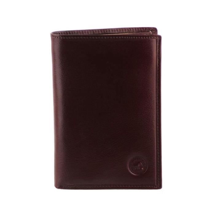 Portefeuille Vintage En Cuir Marron - Porte-monnaie Compagnon - Maroquinerie Occasion