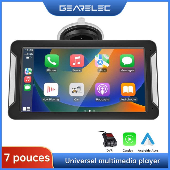 Autoradio Gearelec Universel avec Carplay Android Lecteur Vidéo Portable 7  Noir - Accessoires Autoradio - Achat & prix