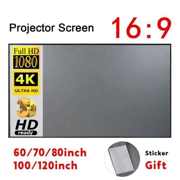 Ecran 120 Polegadas Em Cm ECRAN DE PROJECTION,120 Pouce Écran de projection portableHD 16:9 ...