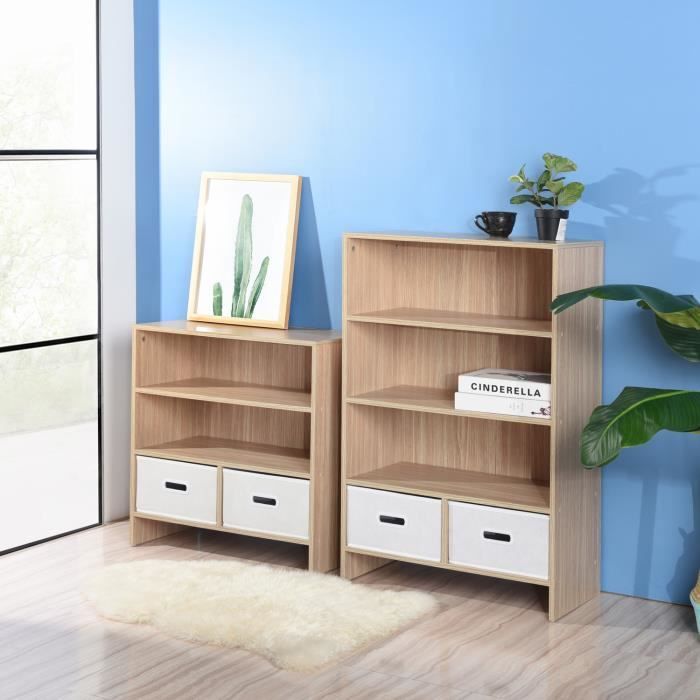 Homy Casa Bibliotheque De Bureau Etagere De 3 Etages Avec 2 Tiroir De Rangement En Bois Achat Vente Meuble Etagere Bibliotheque De Bureau Etag Soldes Cdiscount