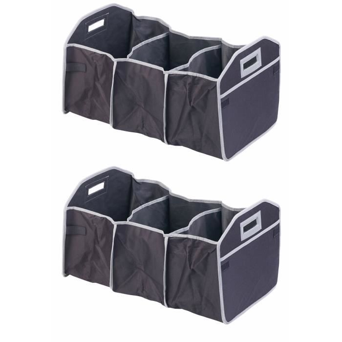 Boîte de rangement pour coffre de voiture  Très grand sac de rangement  pliable avec 3 compartiments - Cdiscount Auto
